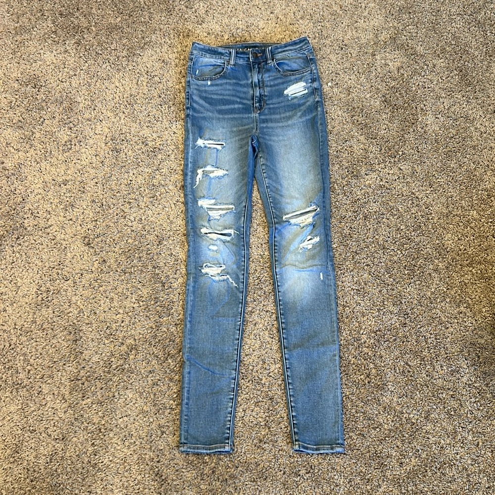American Eagle skinny ripped jeans - 8 X-long